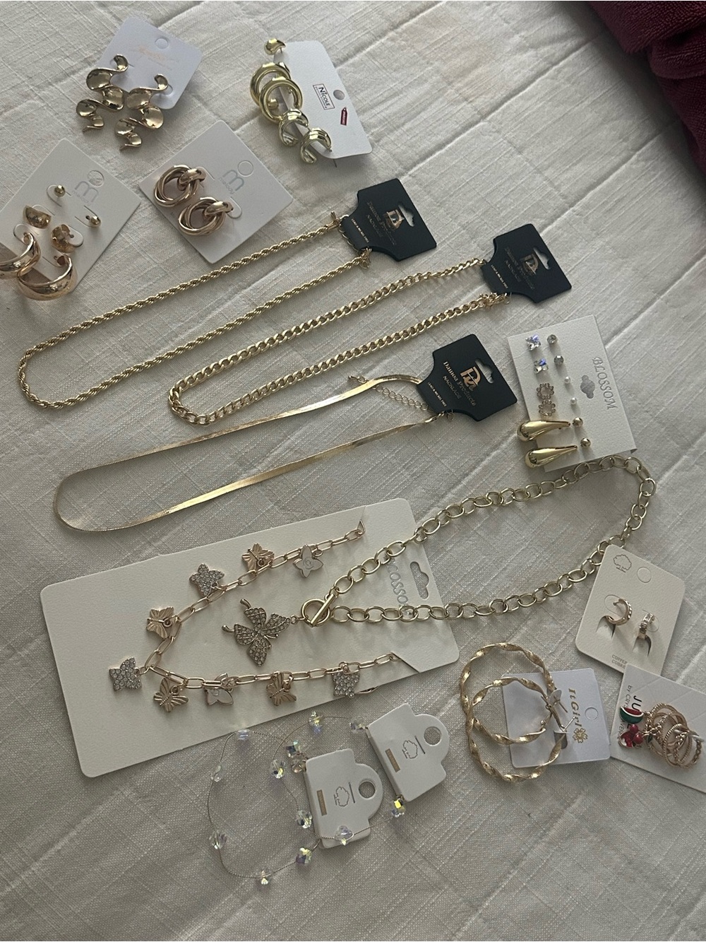 Gold-Tone Women's Jewelry Set – Necklaces, Bracelets & Earrings